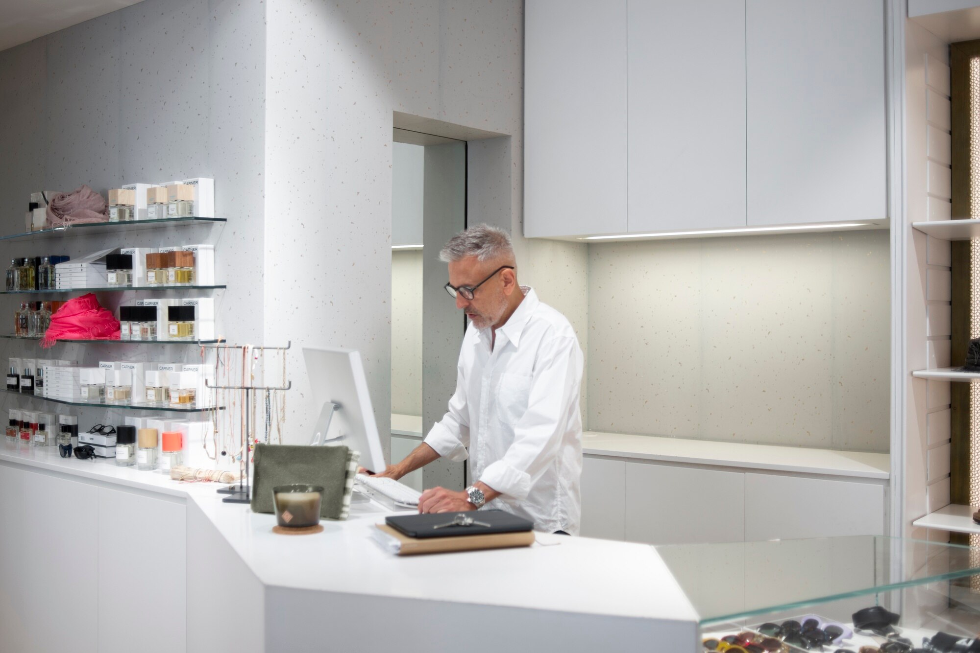 Manager preparing the store for reopening