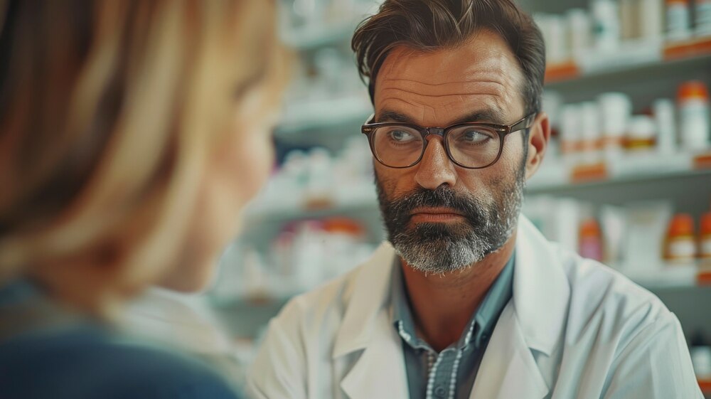 Man working as pharmacist